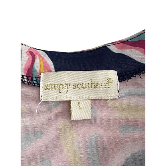 Simply Southern Navy & Pink Starfish Tunic Top Sz L - Picture 4 of 5